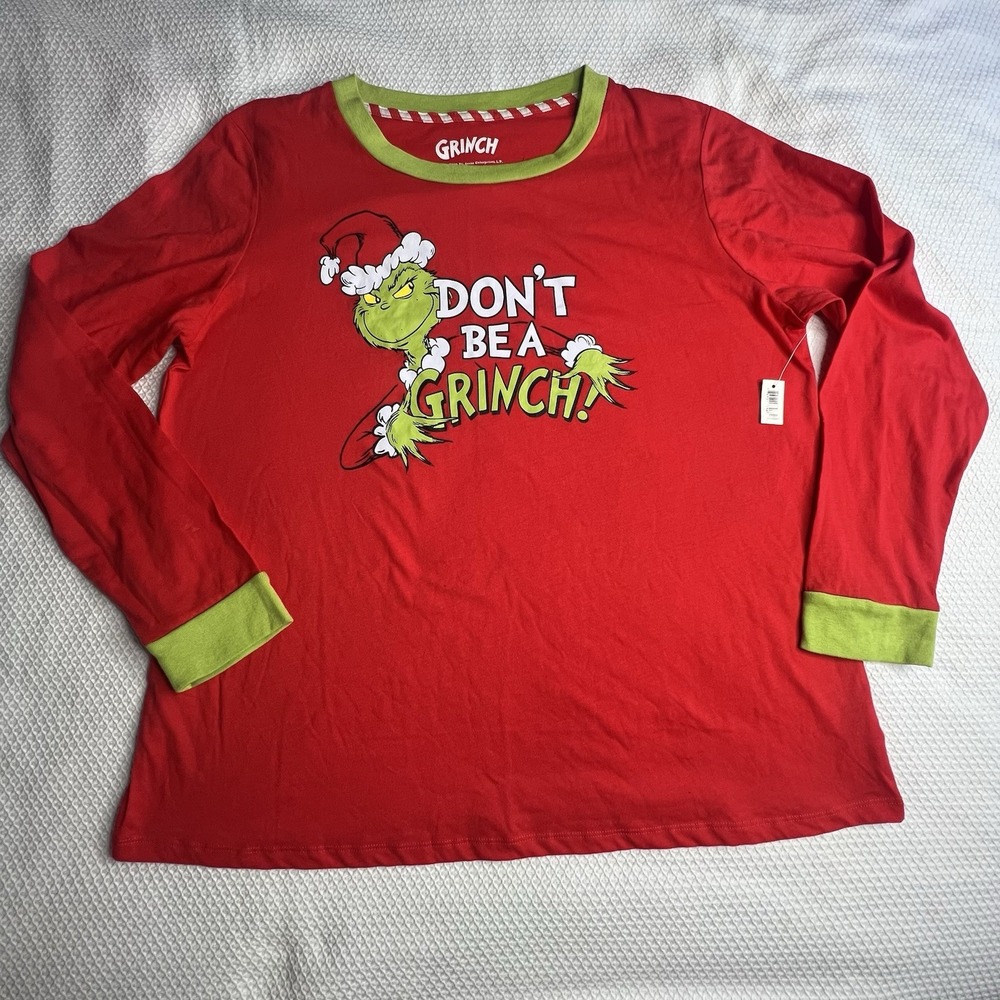 Kids Dr. Seuss The Grinch "Don't Be A Grinch!" Unisex Size XL 16/18 Long Sleeve‎